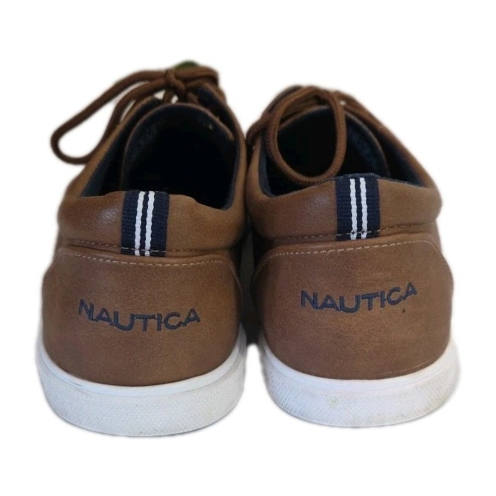 Boy's Size 6 Dress Shoes Brown Nautica Logo Berrian Sneakers Preppy Kids
